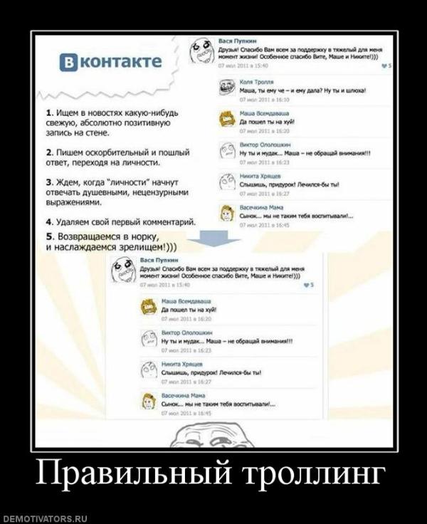 Троллинг вконтакте это Троллинг вконтакте это