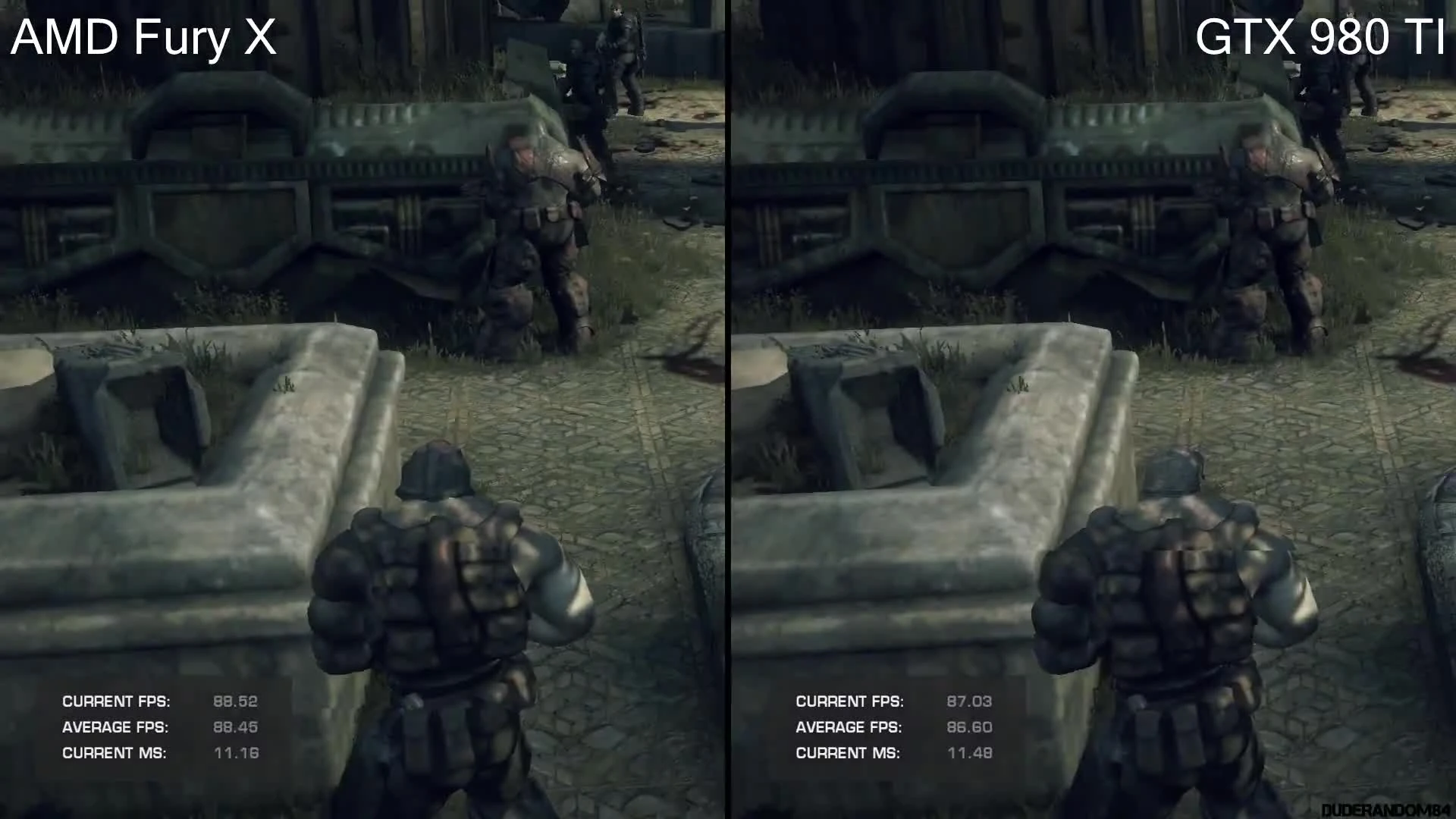 Gears Of War DX12 "Тест производительности GTX 980 TI Vs AMD Fury X без ограничения FPS"