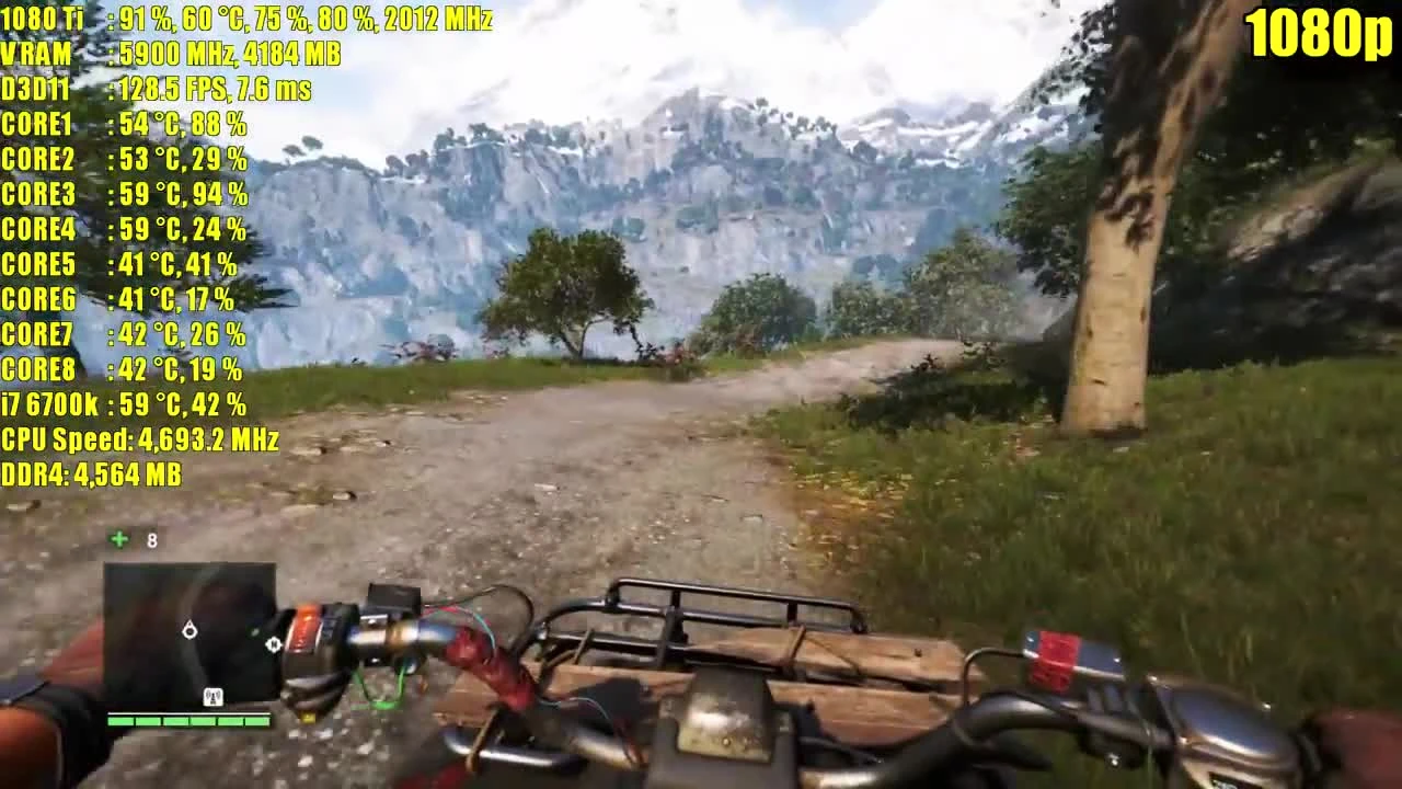 Far Cry 4 GTX 1080 Ti OC | 1080 - 1440p & 4K (2160p) частота кадров ТЕСТ