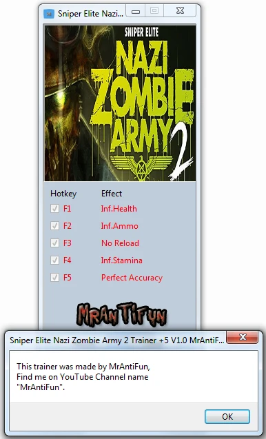 Sniper Elite ~ Nazi Zombie Army 2: Трейнер/Trainer (+5) [1.0] {MrAntiFun}