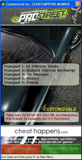 Need For Speed Prostreet: Трейнер(+5) [все версии]