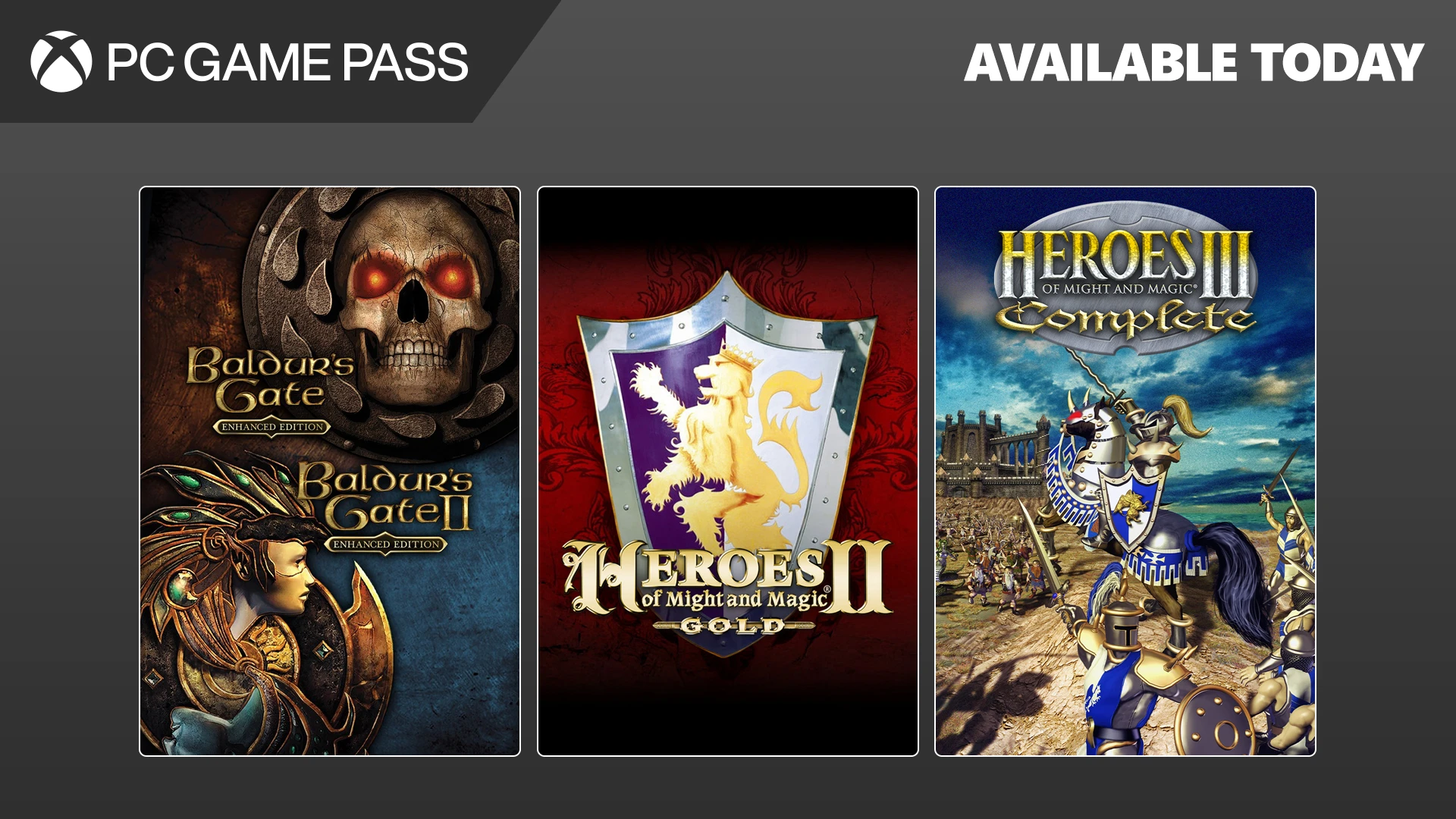 Легендарные Heroes of Might and Magic и Baldur's Gate появились в Xbox Game Pass