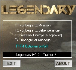 Legendary: Трейнер (+4) [1.0]