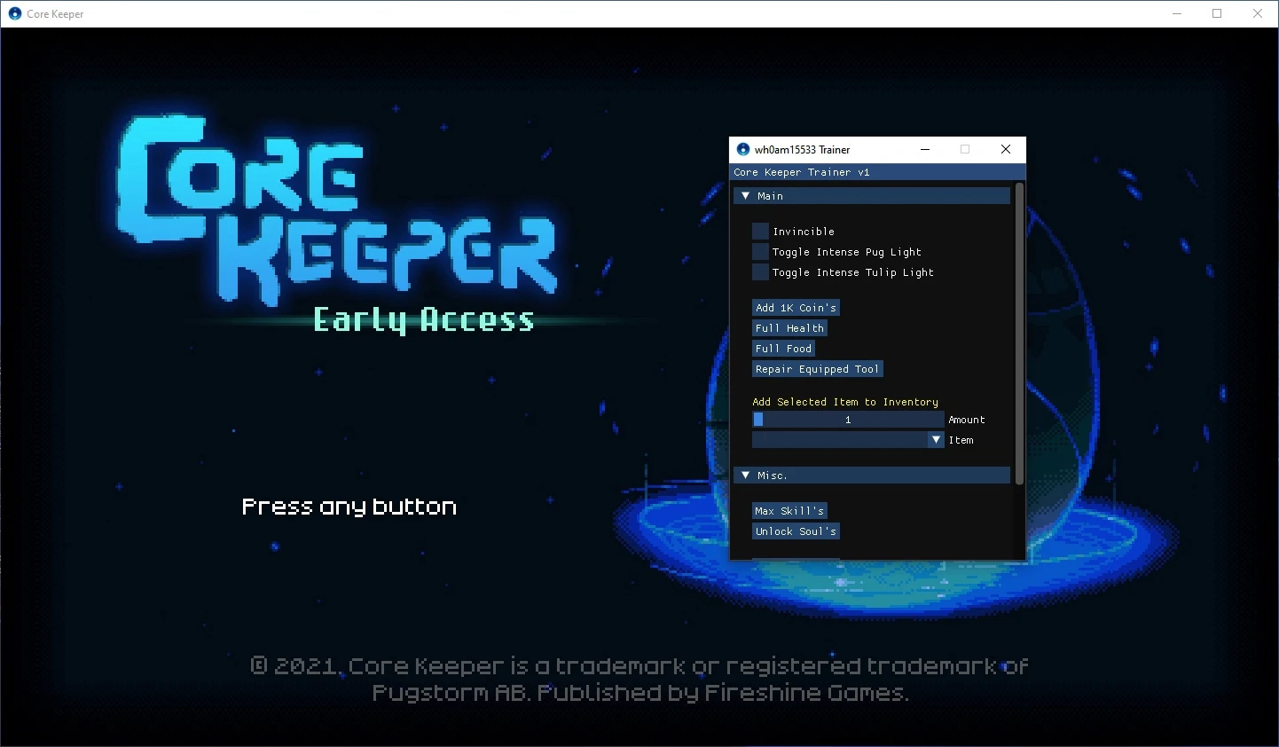 Core Keeper: Трейнер/Trainer (+13) [0.3.5-05e7(0.3.5)] {wh0am15533}