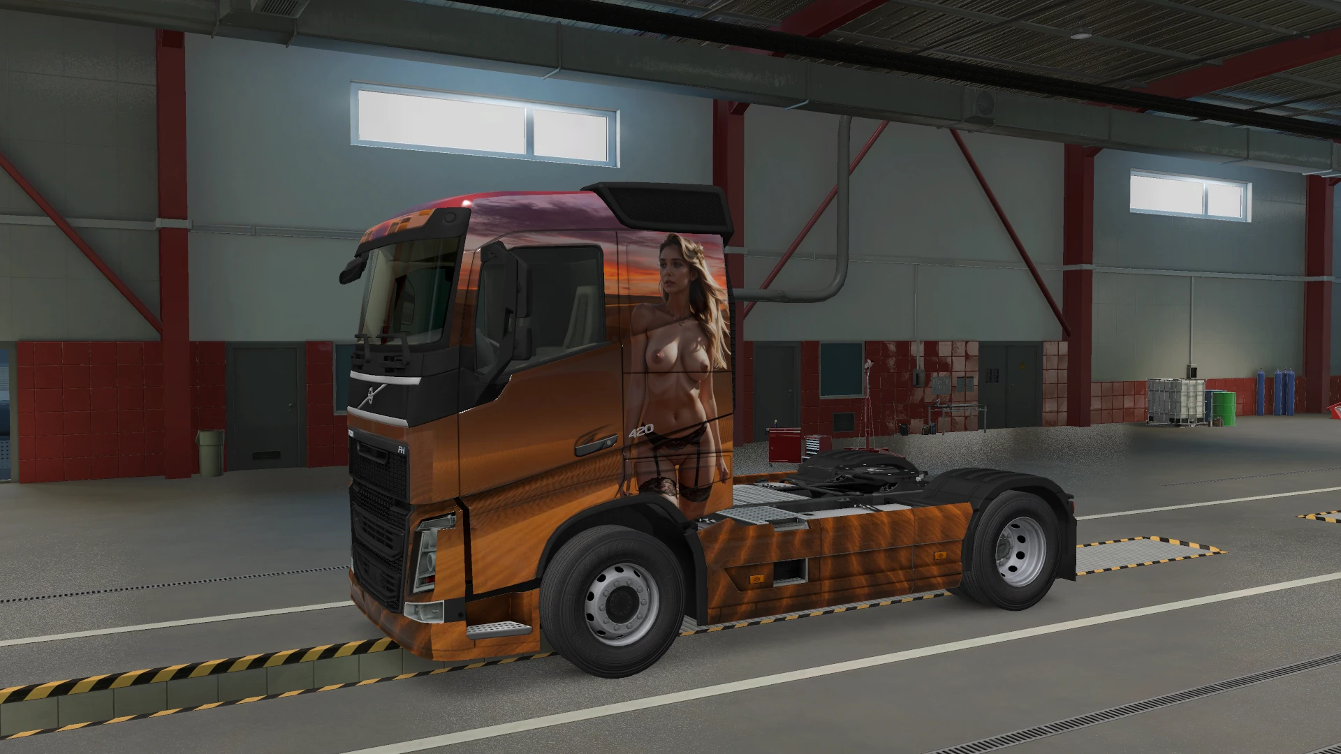 Euro Truck Simulator 2 "Эротический скин Volvo FH с девушкой в пустыне"