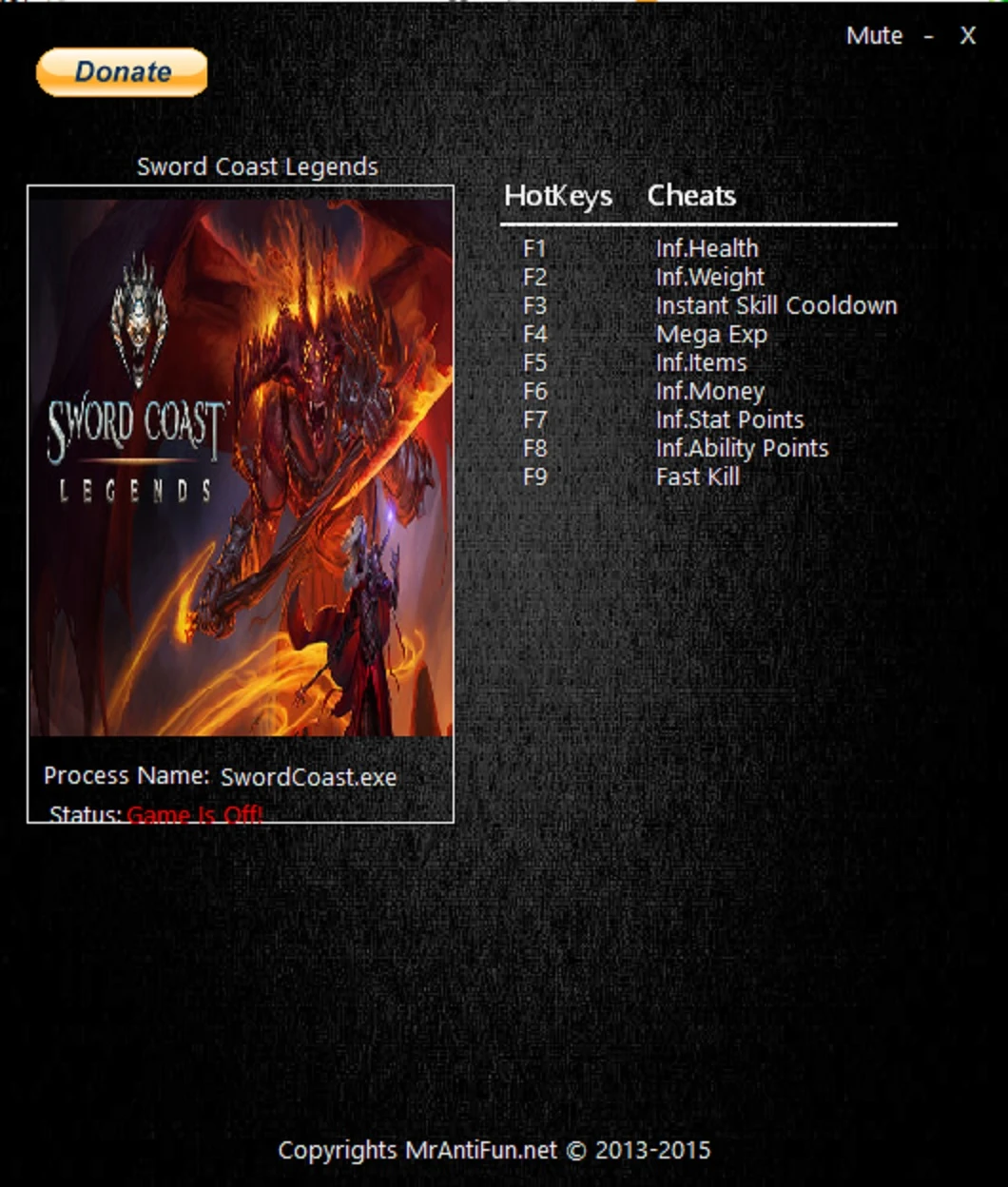 Sword Coast Legends: Трейнер/Trainer (+9) [1.00] {MrAntiFun}