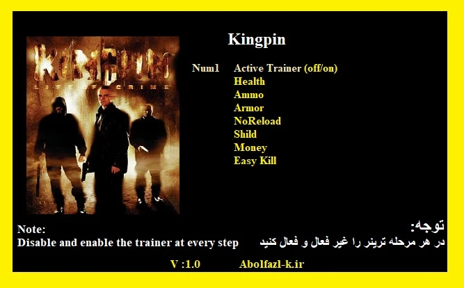 Kingpin: Life of Crime: Трейнер/Trainer (+7) [1.0] {Abolfazl.k}