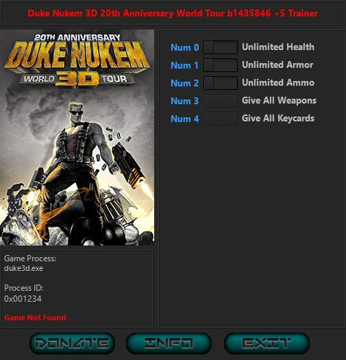 Duke Nukem 3D 20th Anniversary Wolrd Tour: Трейнер/Trainer (+5) [b1435846] {iNvIcTUs oRCuS / HoG}