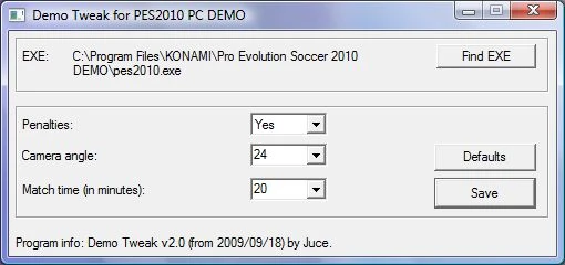 PES 2010 "Demo Tweak 2010 v 3.0"
