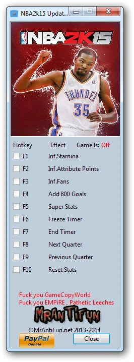 NBA 2K15: Трейнер/Trainer (+9) [Update 2] {MrAntiFun}