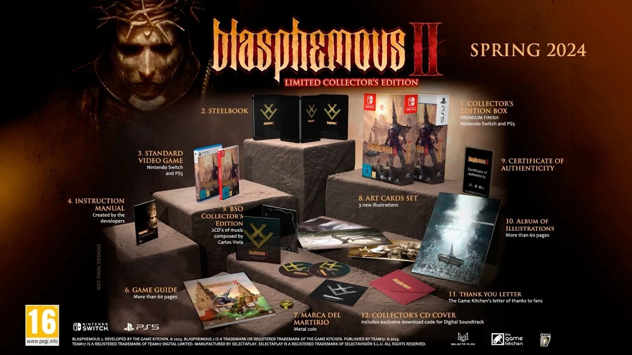 Стало известно содержание коллекционного издания Blasphemous 2 для Nintendo Switch и PS5