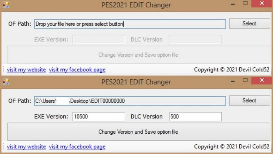 PES2021 "Утилита EDIT Version Changer"