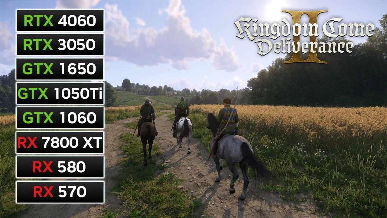 Тест 8 видеокарт в Kingdom Come: Deliverance 2 - от TX 1050 Ti до RX 7800 XT