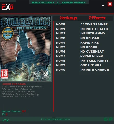 Bulletstorm - Full Clip Edition: Трейнер/Trainer (+10) [1.0] {FutureX}