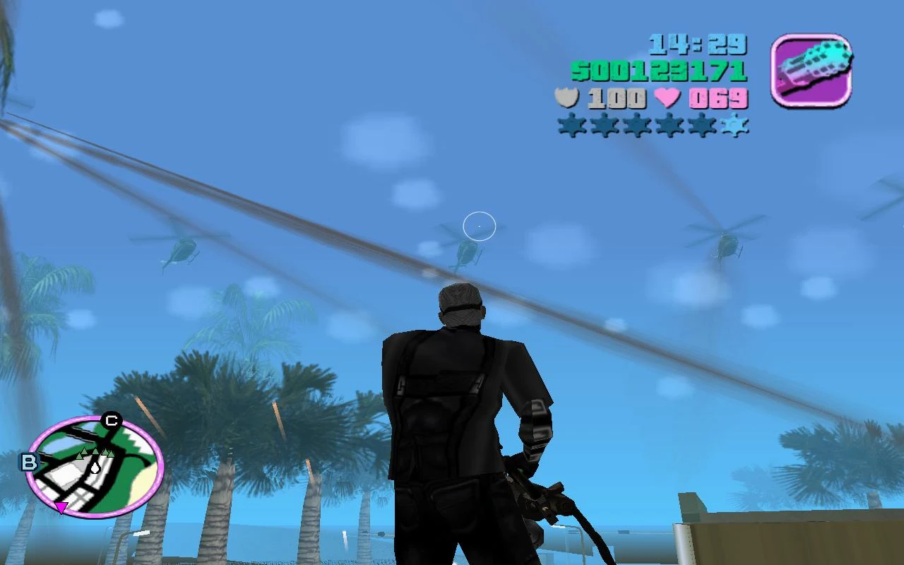 Grand Theft Auto: Vice City "Эскадрилья полицейских вертолётов с миниганами 1.4"