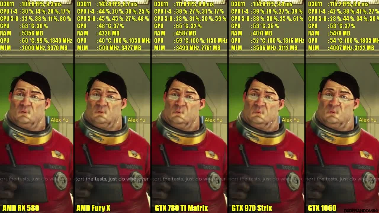 Prey GTX 1060 против GTX 970 против GTX 780 TI Vs AMD RX 580 Vs AMD Fury X. Сравнение