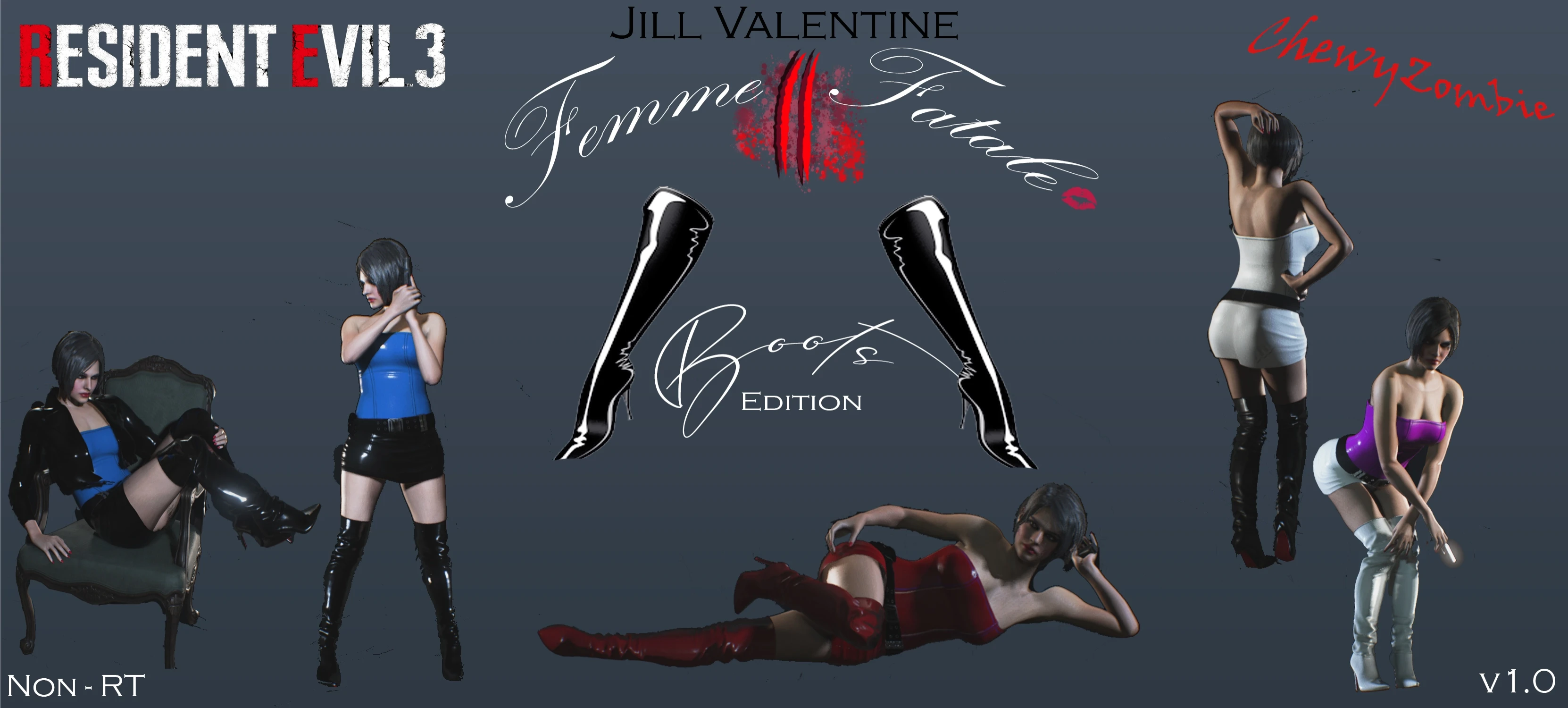 Resident Evil 3 "Джилл Валентайн - Роковая женщина II - кожаные сопоги"