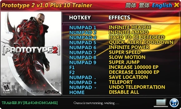 Prototype 2: Трейнер/Trainer (+10) [1.0] {FLiNG}