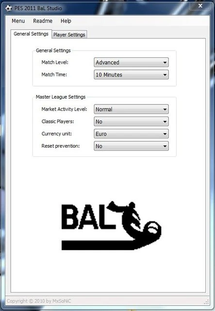 Pro Evolution Soccer PES 2011:  Редактор сохранений (Trainer BAL)