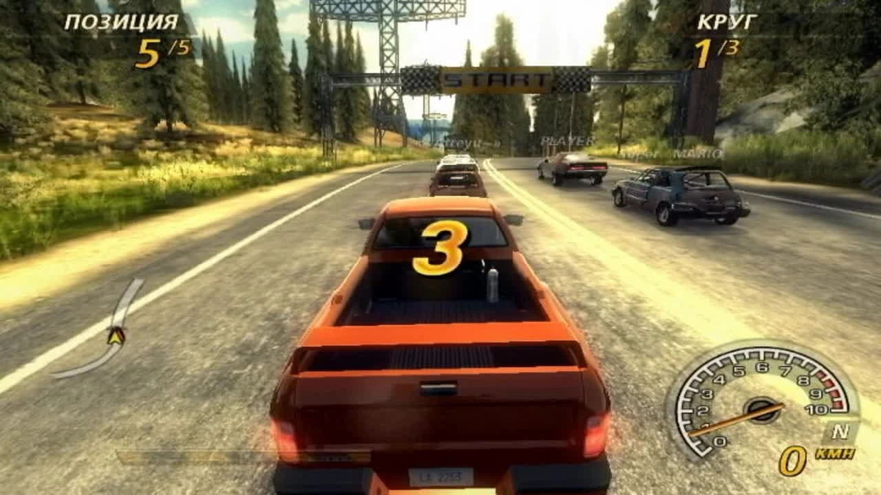FlatOut 2 "Честный игрок против Читера"