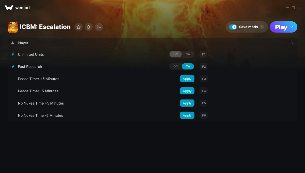 ICBM: Escalation "Трейнер +6 от WeMod: Исследования, тамер, юниты"