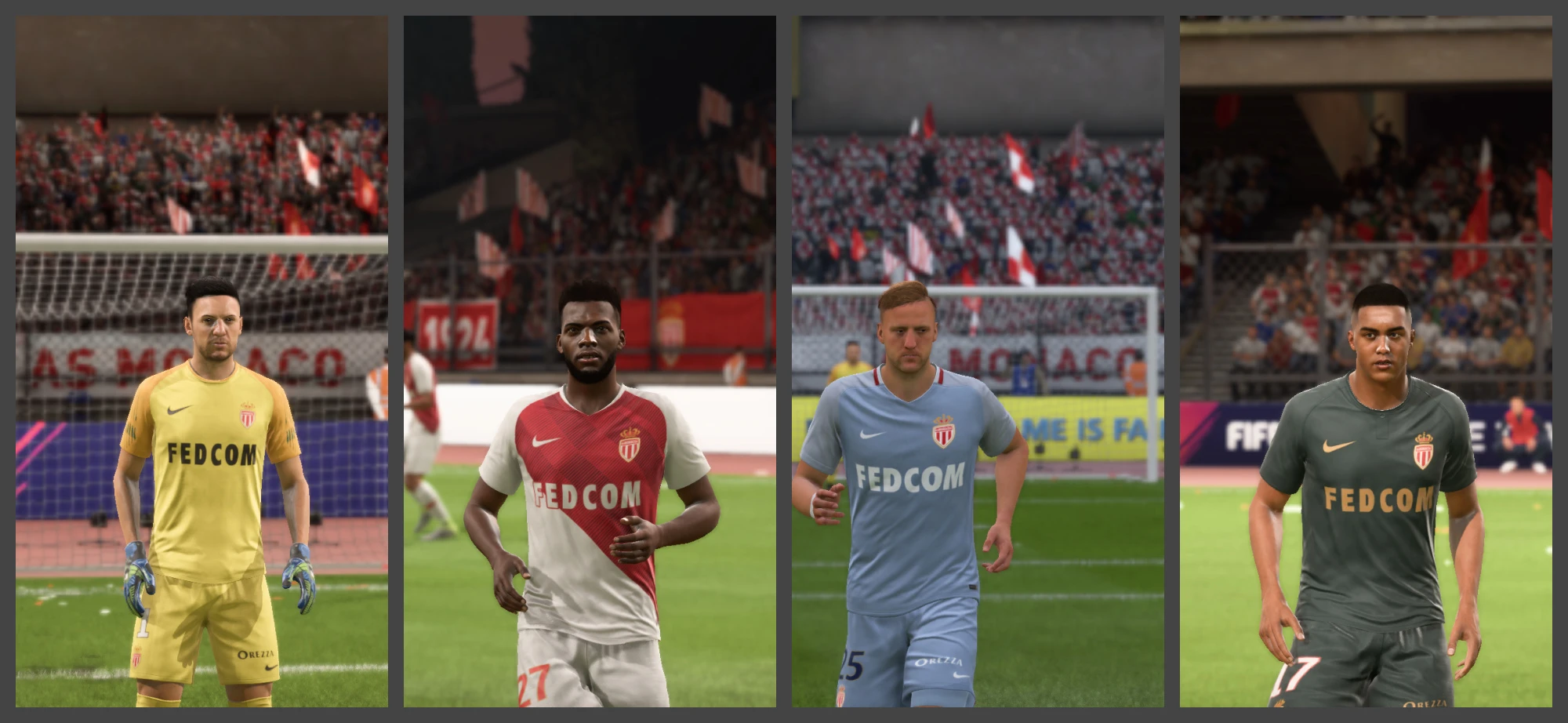 FIFA 18 "Полный комплект форм AS Monaco на сезон 2018-2019 (+ Миникитсы)"
