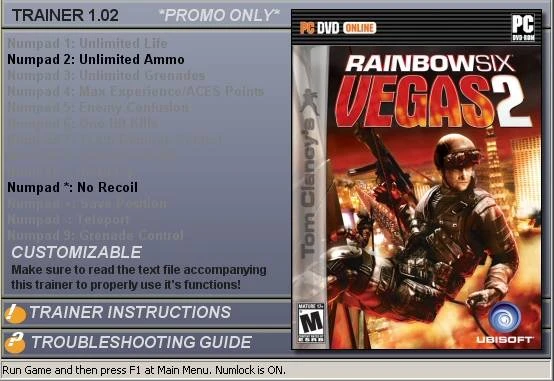 Tom Clancy's Rainbow Six Vegas 2: Трейнер (+2) [1.02]