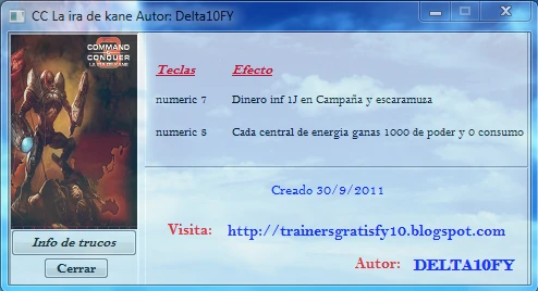 Command & Conquer 3 - Kane's Wrath: Трейнер (+2) [1.0] {Delta10FY}