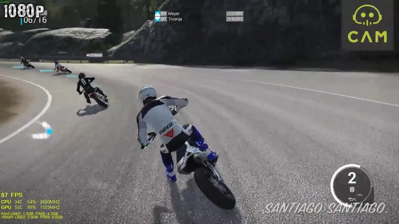 RIDE 2 _ GTX 750 ti - i3 (Simulated) - 1080p - 900p - 720p