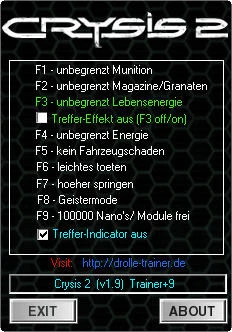 Crysis 2: Трейнер (+9) [1.9] {drolle}
