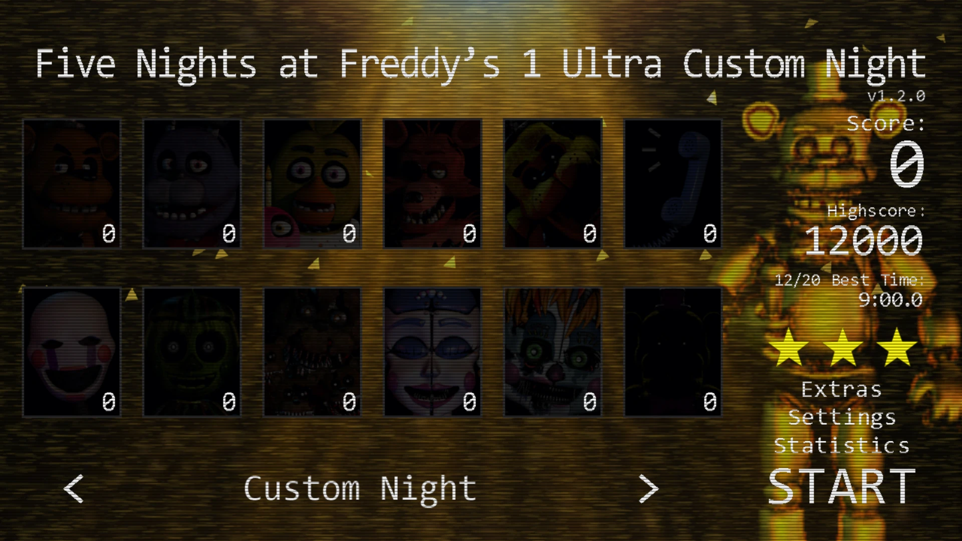 Five Nights at Freddy's 1: Ultra Custom Night "Сохранение - Пройдено все на 100%"