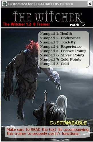 The Witcher: Трейнер (+8)  [1.3]