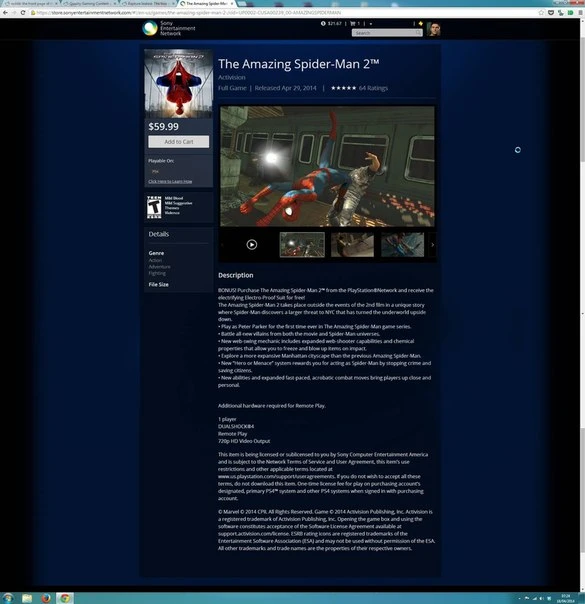 Слух: The Amazing Spider-Man 2 работает в 720p на PS4