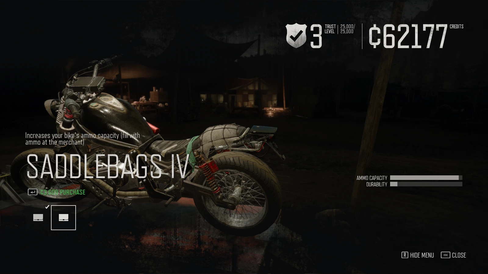 Days Gone "Невидимые сумки байка"