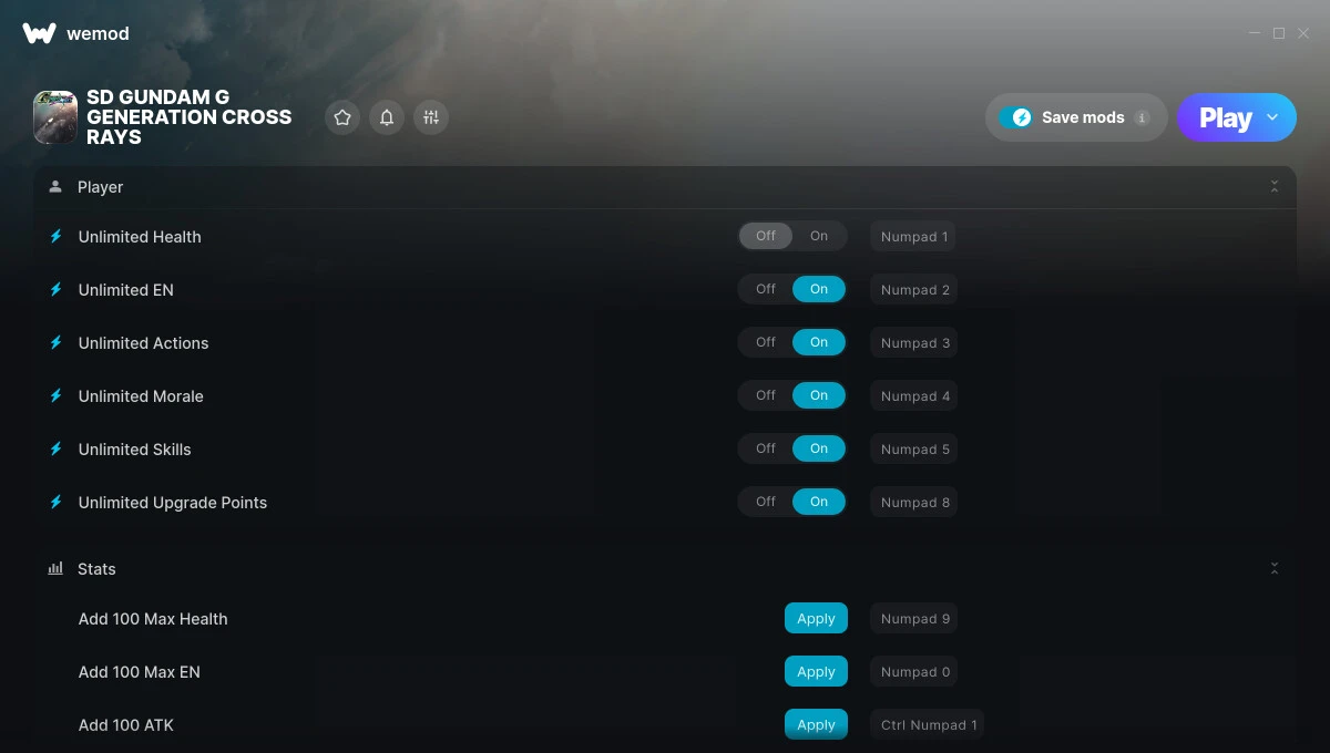SD Gundam G Generation Cross Rays "Трейнер +17" [UPD: 07.02.2025] {STiNGERR / WeMod}