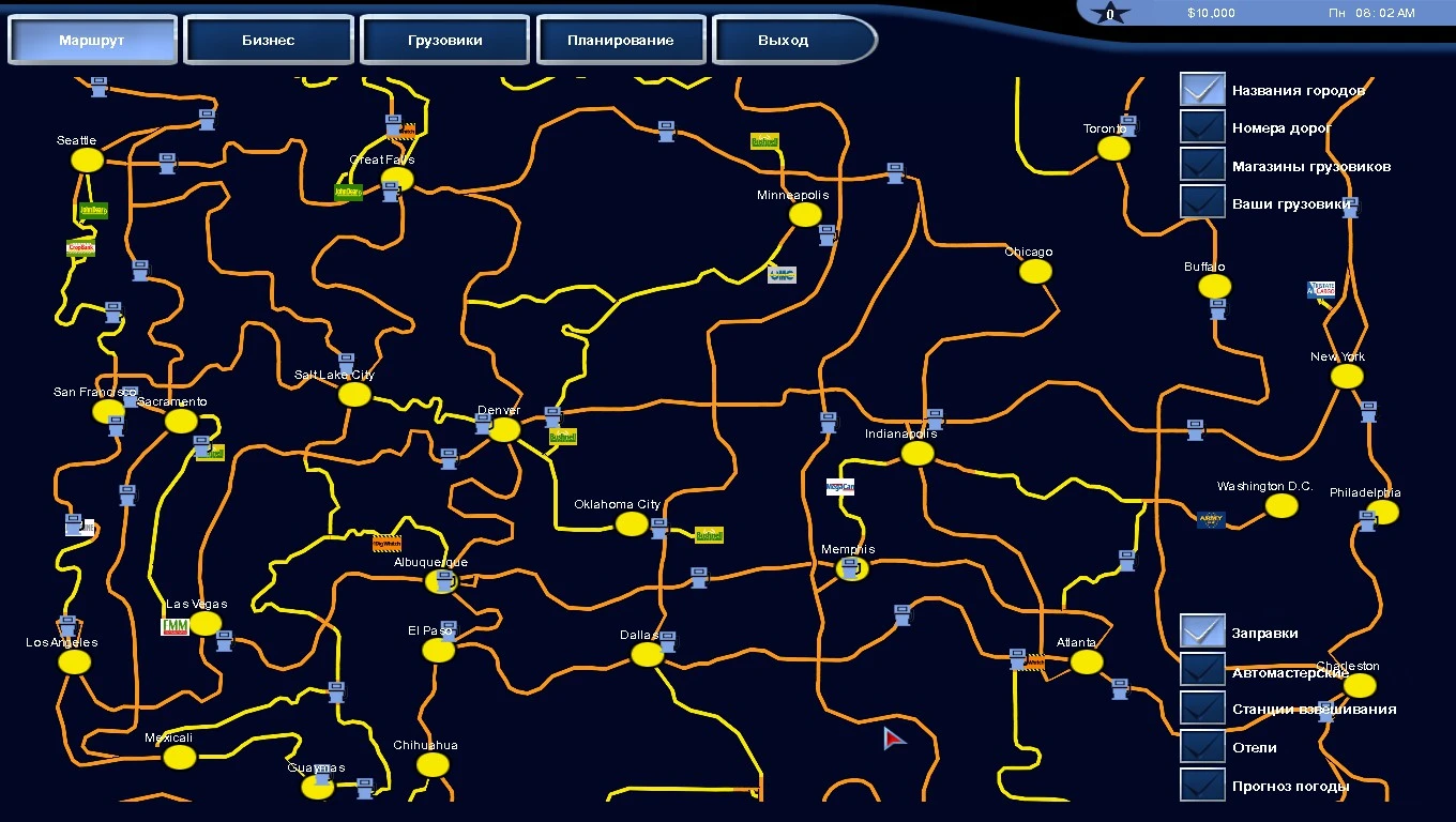 18 Wheels of Steel: Pedal to the Metal "Карта Moto Map"