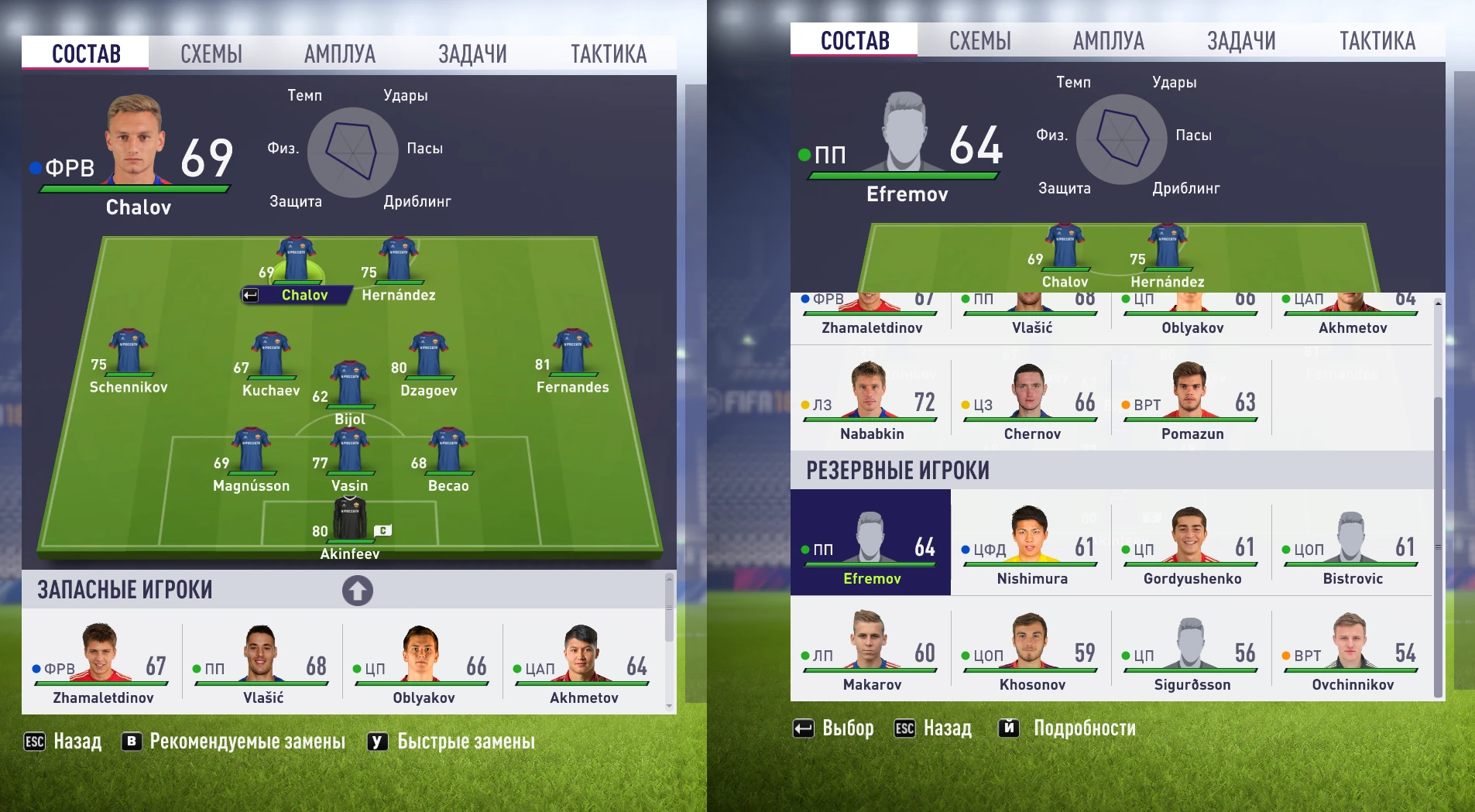 FIFA 18 "Составы на 01.09.18" (без лысых игроков)