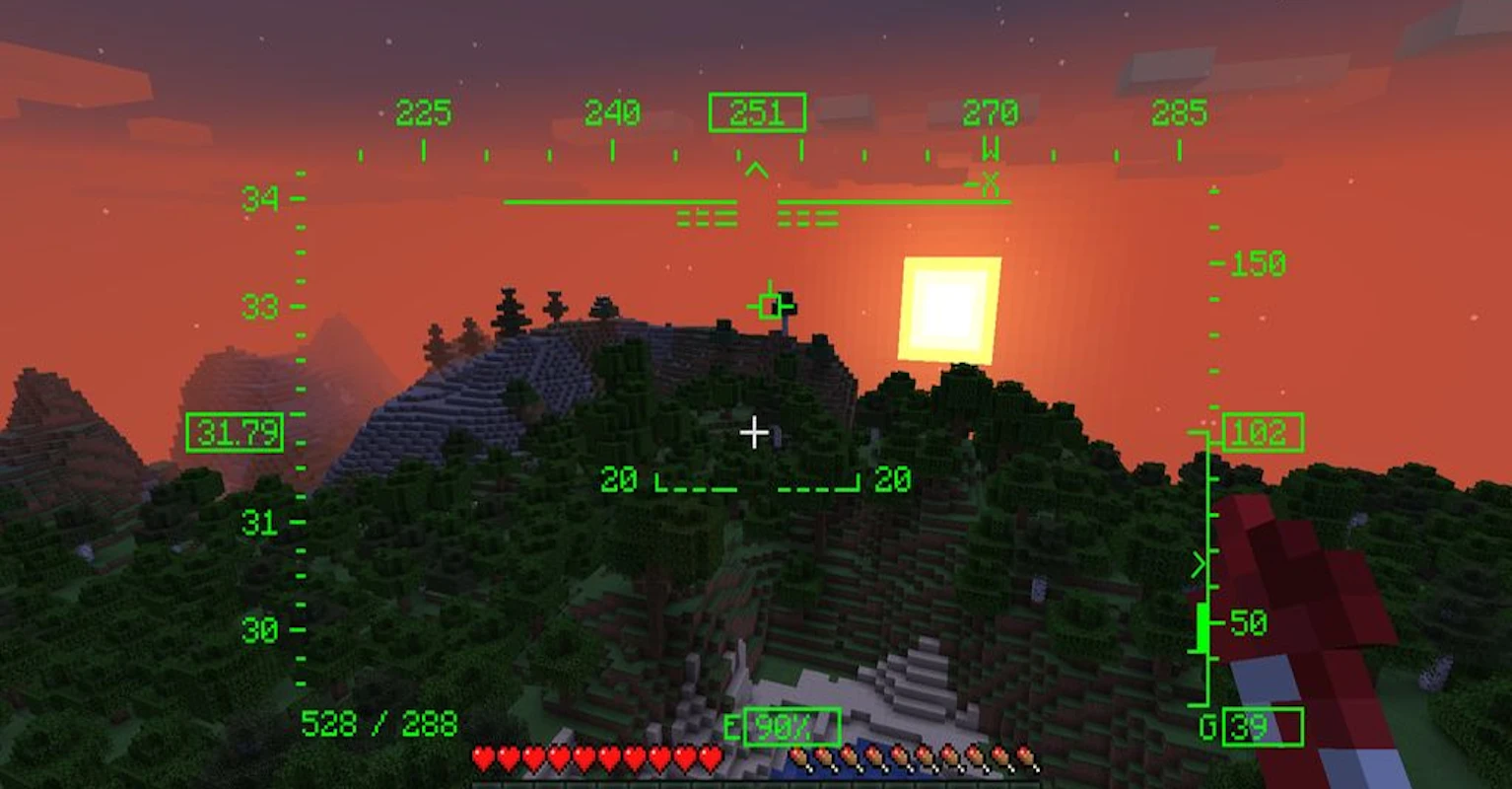 Minecraft "Бортовой дисплей - FlightHud: Reborn"