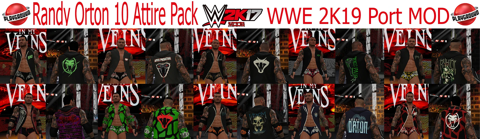 WWE 2K17 "Randy Orton 10 Attire Pack WWE 2K19 Port MOD"