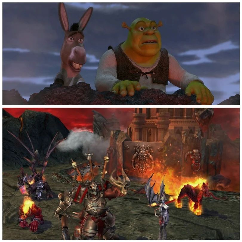 Шрек и осел попали в Инферно