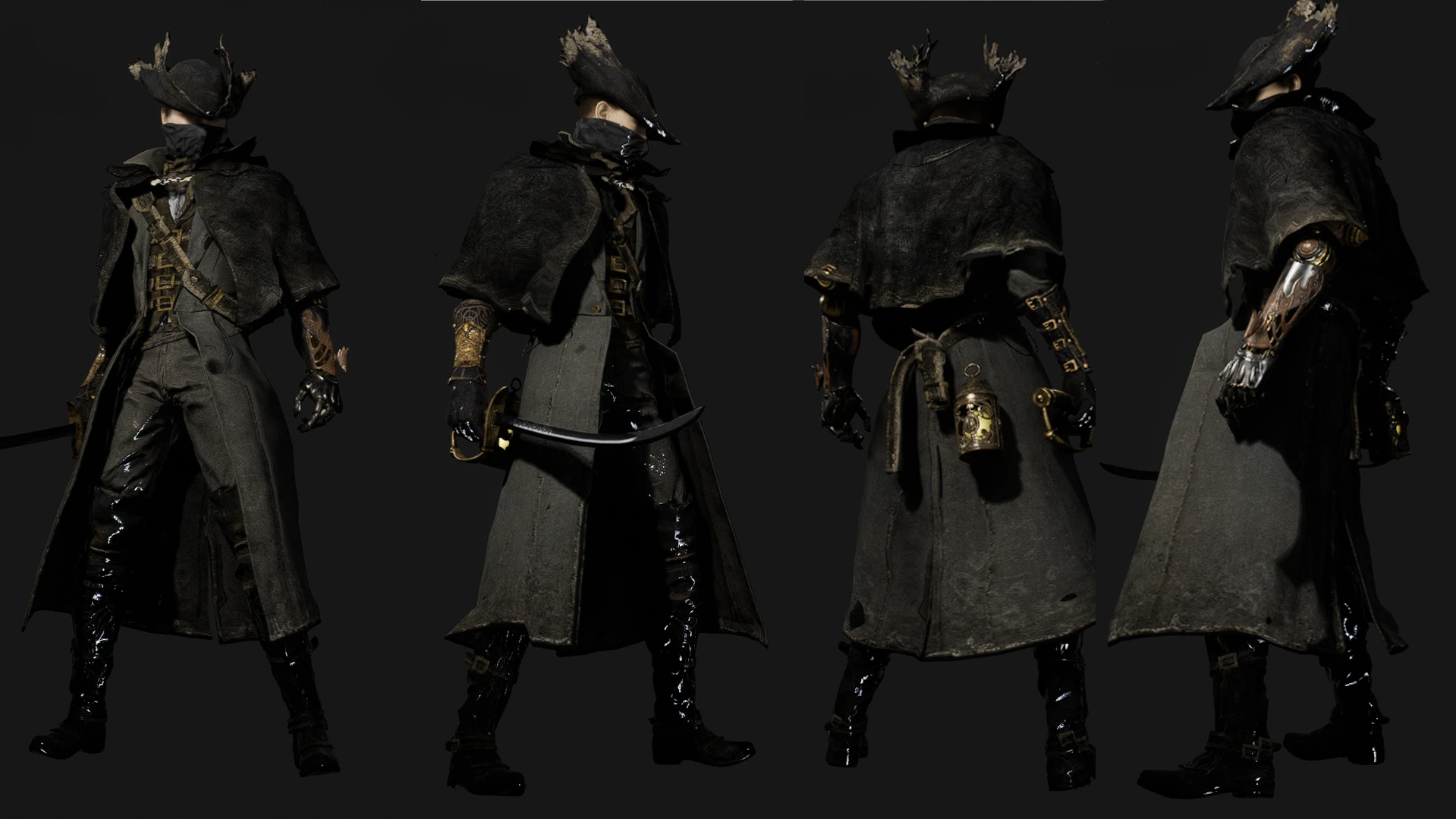 Lies Of P "Сет охотника из Bloodborne с плащом и шляпой"