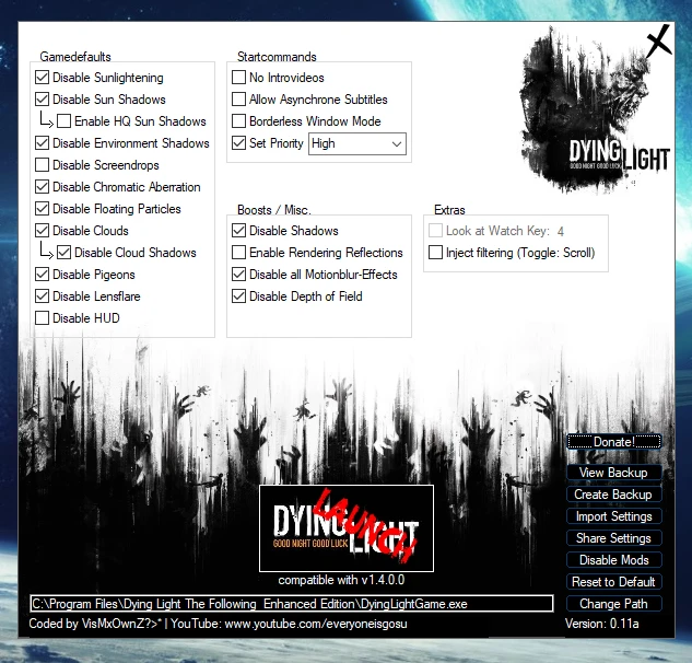 Dying Light "Manager расширенная настройка графики"