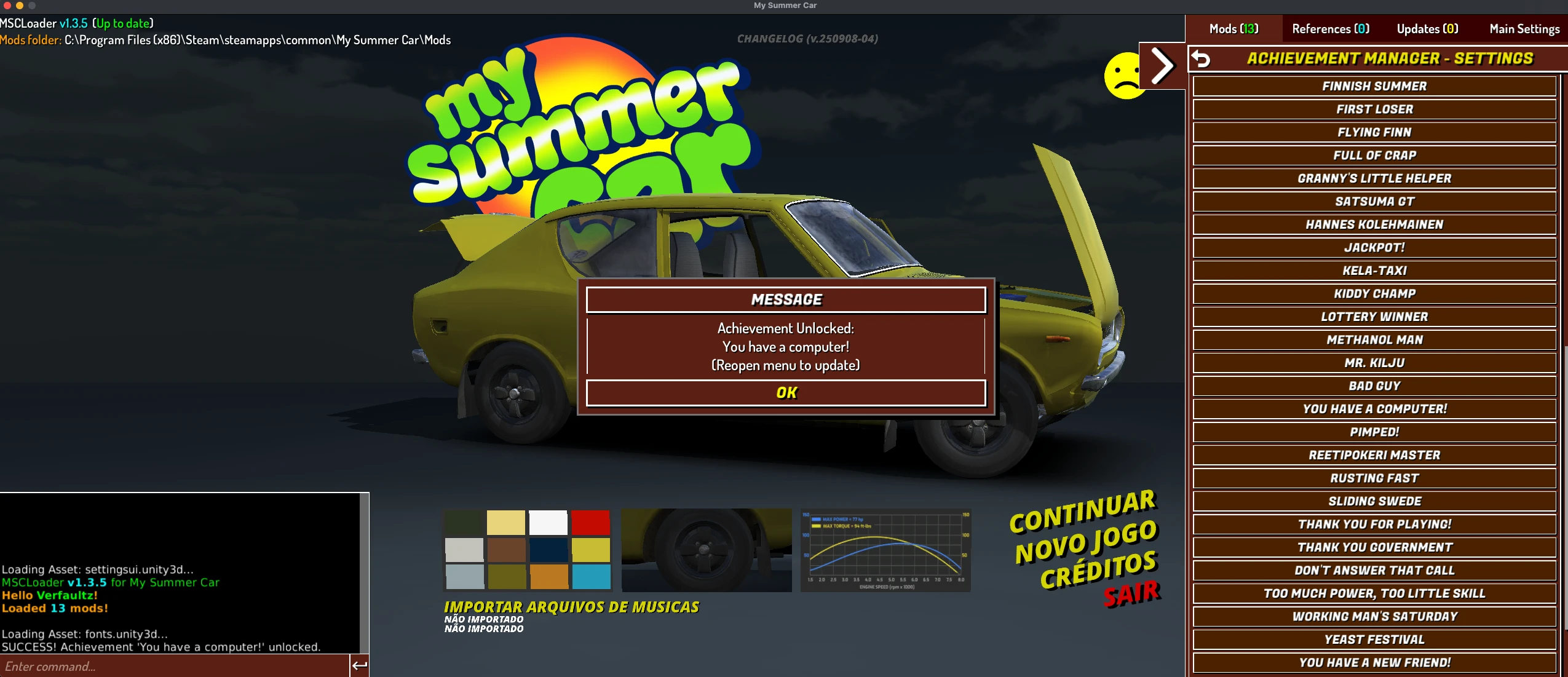 My Summer Car "Менеджер достижений" [0.0.1] {ZacariasBecker}