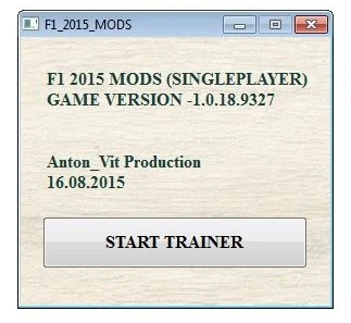 F1 2015: Трейнер/Trainer (+15) [1.0: 64 Bit] {Anton_Vit}