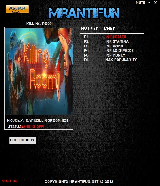 Killing Room: Трейнер/Trainer (+6) [1.35.5] {MrAntiFun}