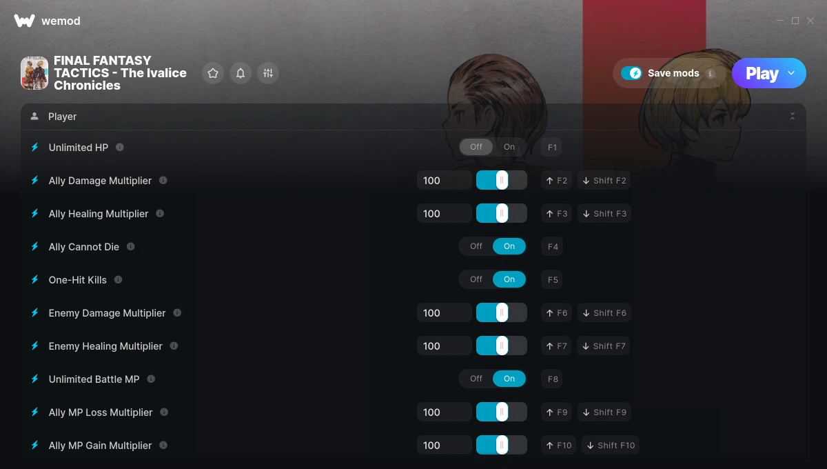 Final Fantasy Tactics: The Ivalice Chronicles "Трейнер +22 от WeMod: Редактор игрока и инвентаря"