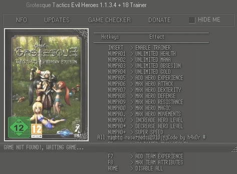 Grotesque Tactics - Evil Heroes: Трейнер (+18) [1.1.3.4] {h4x0r}