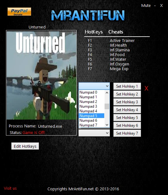 Unturned: Трейнер/Trainer (+6) [3.29.2.1] {MrAntiFun}