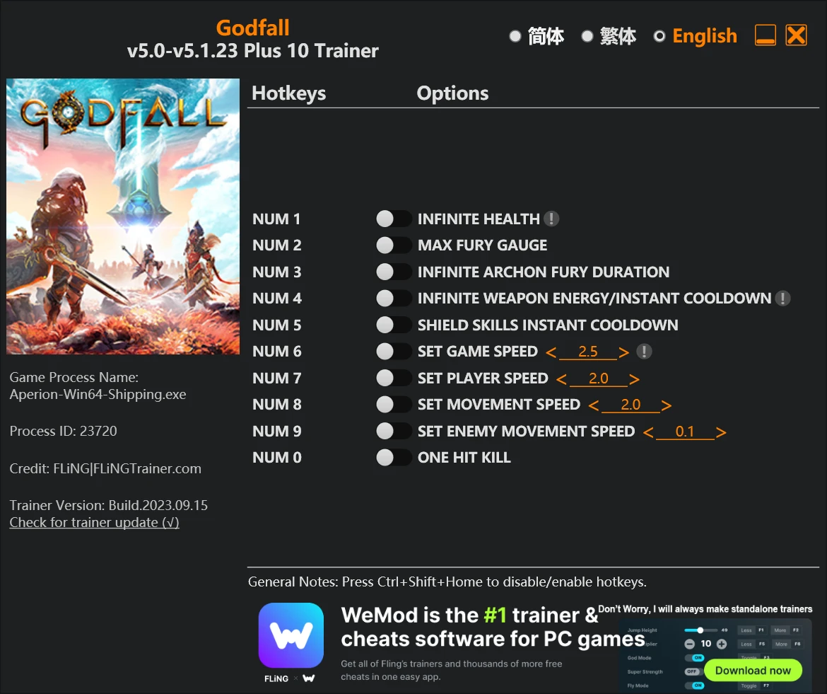 GodFall "Трейнер +10" [5.0 - 5.1.23] {FLiNG}