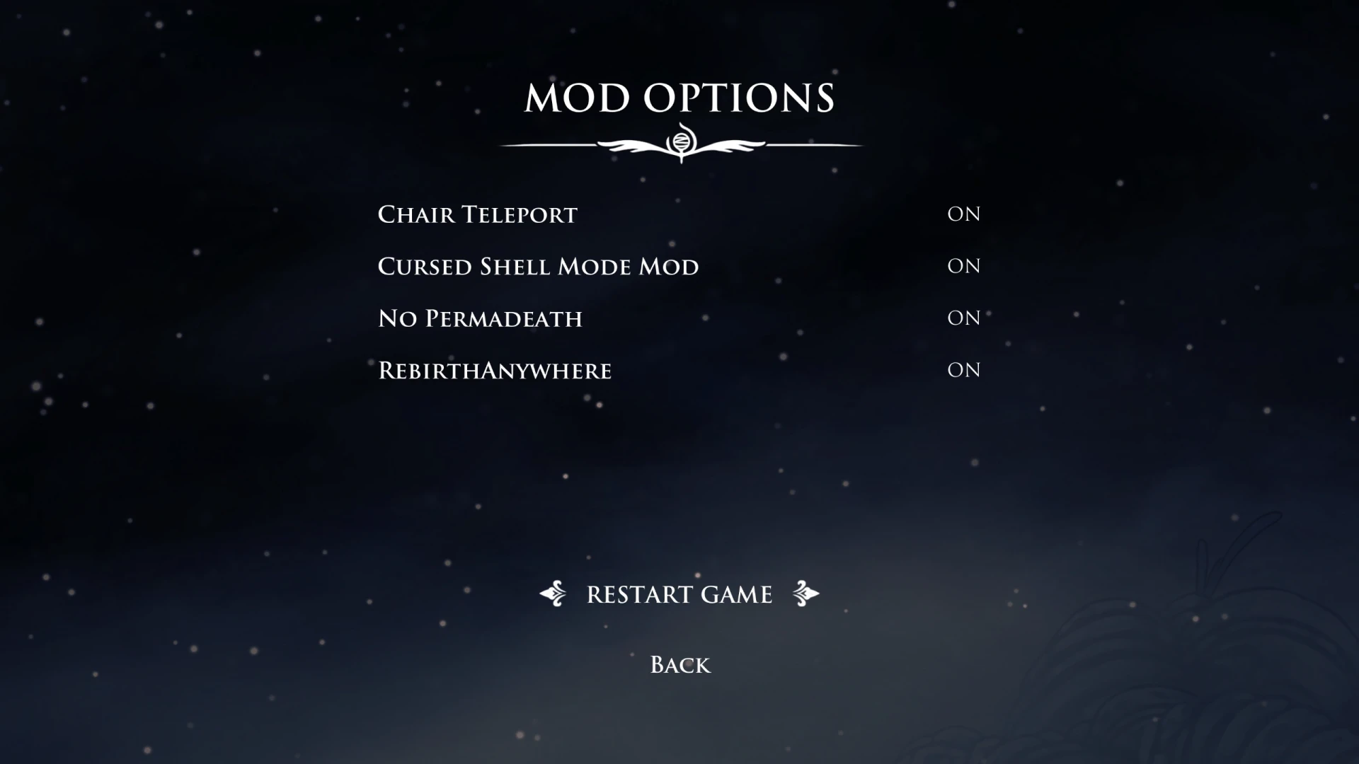 Hollow Knight: Silksong "Мод-меню" [1.0] {dringqian}